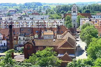 Teilansicht der Stadt aus der Vogelperspektive