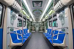 Салон головного вагона сзади