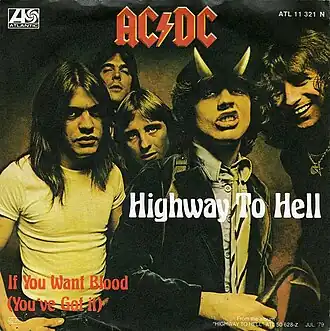 Обложка сингла AC/DC «Highway to Hell» (1979)