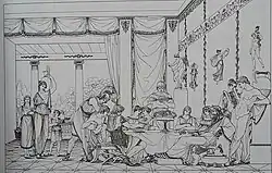 Праздник в доме отца Душеньки. Иллюстрация к поэме «Душенька» И. Ф. Богдановича.