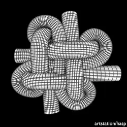 Двупрядный талрепный узел с репкой в центре и 4 краевыми петлями.