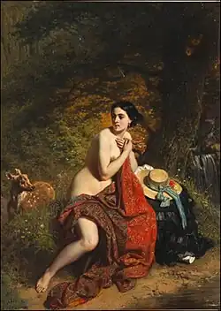 «Купальщица и лань», 1852