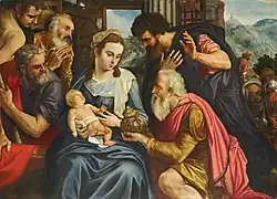 Поклонение волхвов. Ок. 1550. Дерево, масло. Музей изящных искусств, Кёльн