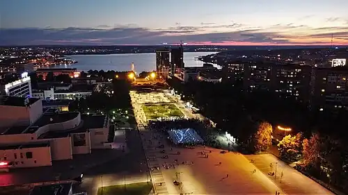 Вид с высоты вечером