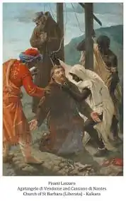 Казнь блаженных Агафангела Вандомского и Кассиана Нантского