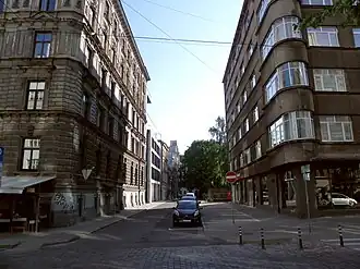 Вид улицы от ул.&nbsp;Гертрудес к&nbsp;началу улицы