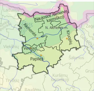 Акмянское районное самоуправление на карте