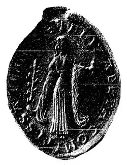 Печать Елизаветы де Вермандуа, графини Фландрии