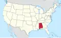 Алабама на карте США