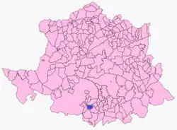 Расположение муниципалитета Альбала на карте провинции