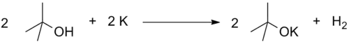 Реакция спиртов с калием