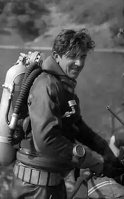 А. Н. Голиков во время водолазных работ на Дальнем Востоке России