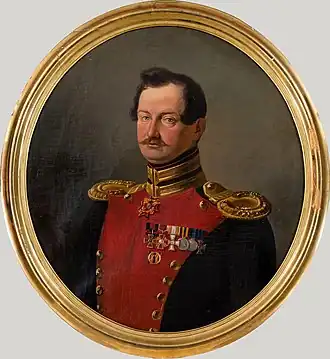 Портрет А. А. Икскуль фон Гильденбандта в мундире Лейб-гвардии Павловского полка работы неизвестного художника, 1835-1837 гг.