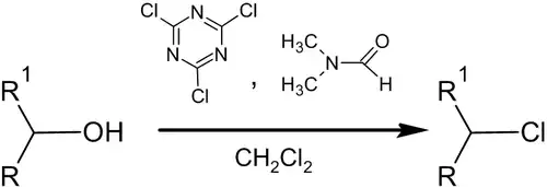Замещение гидроксильной группы на Cl−