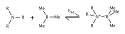 Reaction of trialkylamines and trimethylboron.