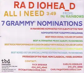 Обложка сингла Radiohead «All I Need» (2009)