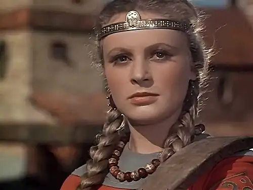 В роли Любавы в фильме «Садко» (1952)