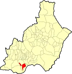 Расположение муниципалитета Викар на карте провинции