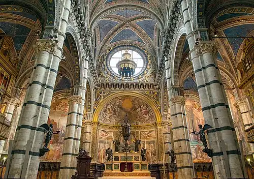 Интерьер Сиенского собора (1215–1264)