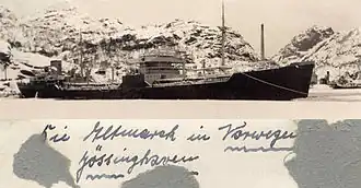 Доставка Altmark в начале 1940 года Jøssingfjord, Норвегия