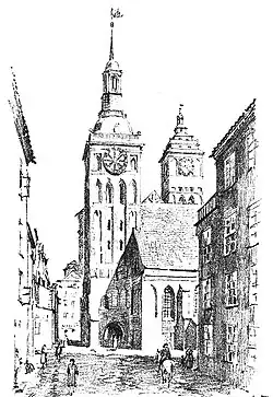 Карандашный рисунок вида кирхи во времена Канта, выполнен в 1924 года