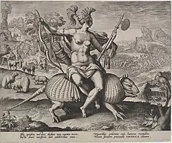 Aмерика. По рисунку М. де Воса. Офорт из серии «Четыре континента»