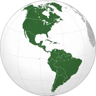 Америка на карте западного полушария