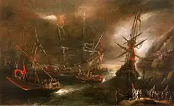 Посадка испанских войск. 1630-е. Дерево, масло. Национальный морской музей, Гринвич, Лондон