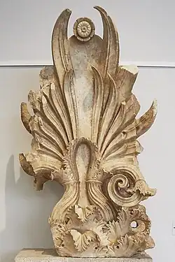 Древнегреческая пальметта на могильной стеле, середина IV века