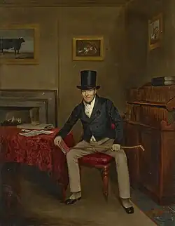 Портрет Энтони Адриана Кейта-Фальконера, 7-го графа Кинтора, сидящего в интерьере, приписывается Джону Фернели
Личная информа