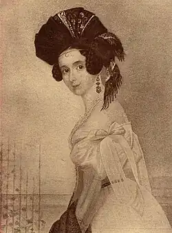 Дочь, Антуанетта фон Бирон(в замужестве Лазарева), портрет работы А.&nbsp;Брюллова, 1830-е гг.