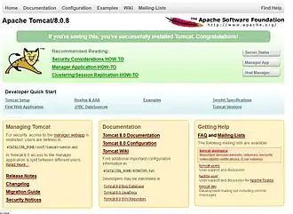 Скриншот программы Apache Tomcat