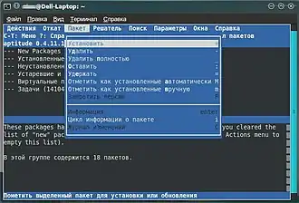 Скриншот программы aptitude