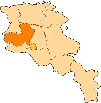 Арагацотнская область на карте