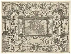 Геррит де Йоде. Aрхитектурная фантазия в стиле гротеска с Беллерофонтом