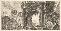 Арка Августа в Римини. 1748. Офорт
