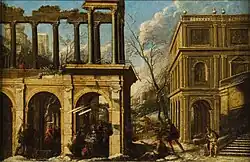 Архитектурное каприччо со стаффажем. Между 1645 и 1706. Холст, масло. Частное собрание