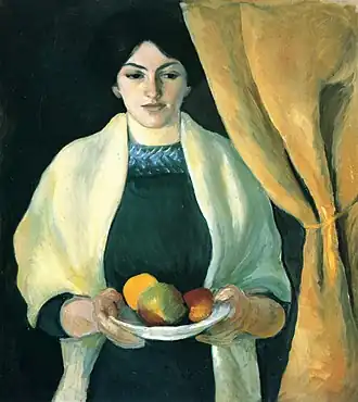 Август Макке  Портрет с яблоками, 1909