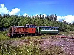 Рабочий поезд прибыл на один из лесозаготовительных участков