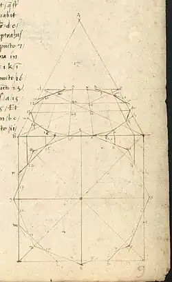 Пьеро делла Франческа. Лист из трактата «О живописной перспективе». Манускрипт из Бордо. 1487