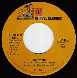 Обложка сингла The Beach Boys «Surf’s Up» (1967)