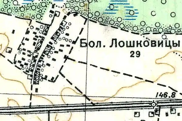 План деревни Большие Лашковицы. 1938 год