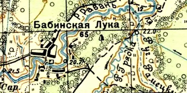 План деревни Бабинская Лука. 1941 год