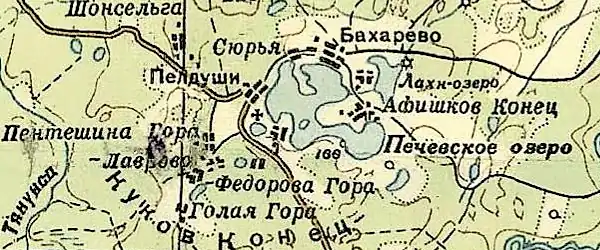 Деревня Пёлдуши на карте РККА 1940 года