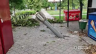 Улица после обстрела 10&nbsp;августа