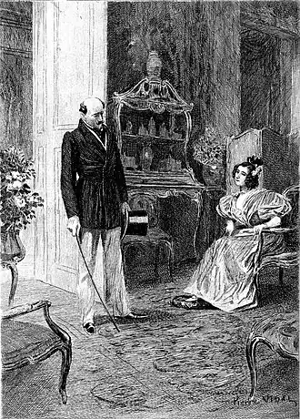 Феликс Годиссар и Женни Куран. Иллюстрация Пьера Видаля для титульной страницы американского издания 1897 года.