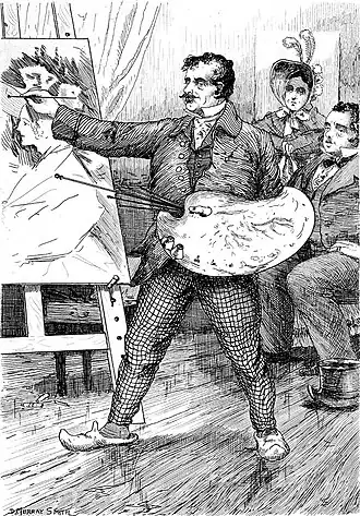 Пьер Грассу пишет портрет дочери Вервелей. Иллюстрация Дэвида Мюррея Смита.