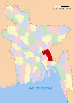 Комилла на карте