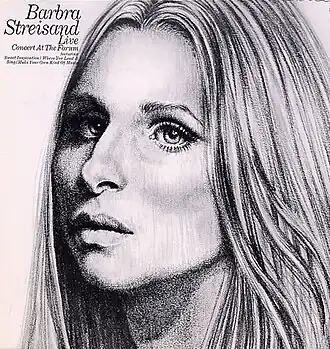 Обложка альбома Барбры Стрейзанд «Live Concert at the Forum» (1972)