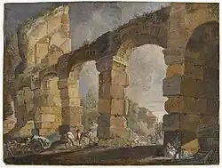 Руины. Картон, гуашь. Musée national Magnin. Дижон, Франция